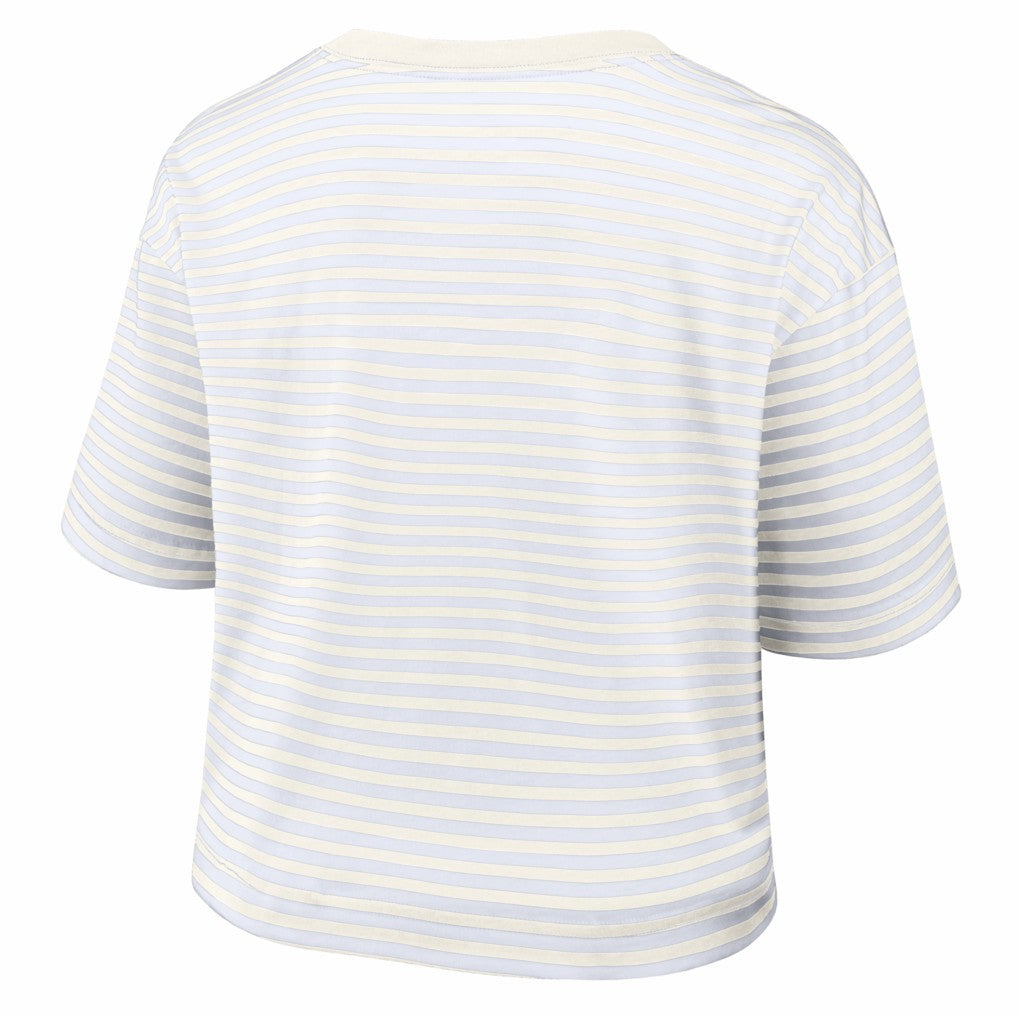 Buffalo Bills Women's Striped Cropped T-Shirt - White/Cream - Nike