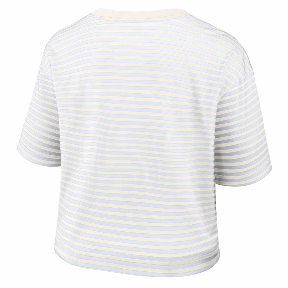 Buffalo Bills Women's Striped Cropped T-Shirt - White/Cream - Nike