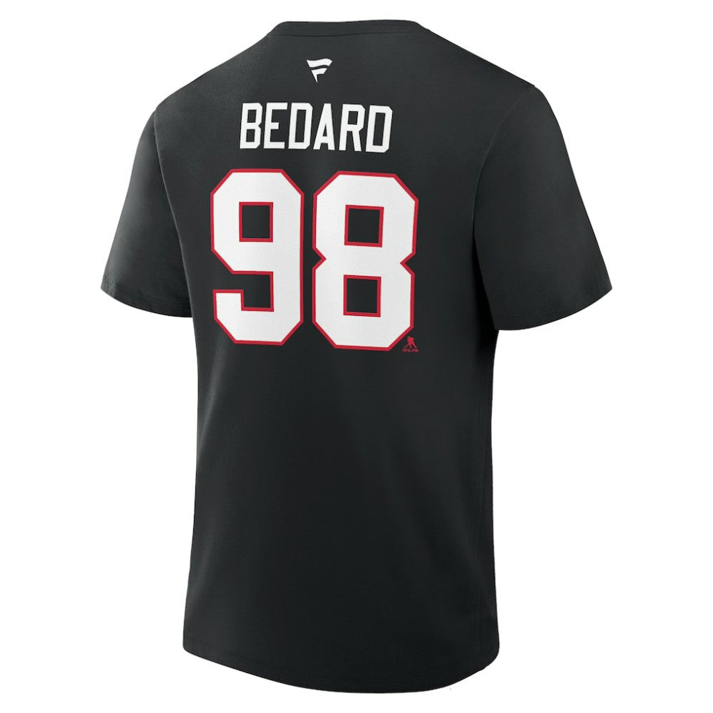 Connor Bedard Chicago Blackhawks Fanatics Authentic Stack Name & Number T-Shirt - Black | Fanatics online