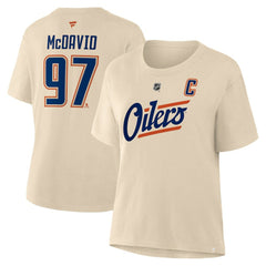 Connor McDavid Edmonton Oilers Fanatics Women's Alternate Name & Number T-Shirt - Beige | Fanatics discount