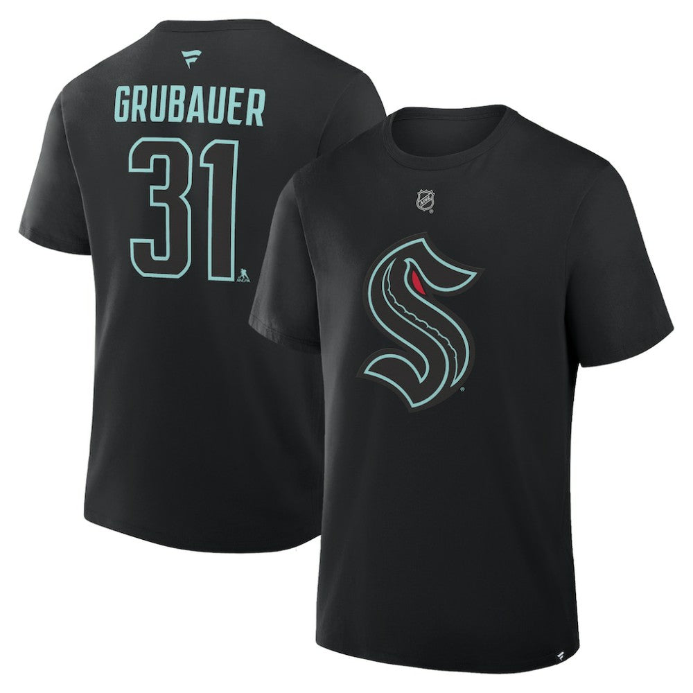 Philipp Grubauer Seattle Kraken Fanatics Authentic Stack Name & Number T-Shirt - Black | Fanatics near me