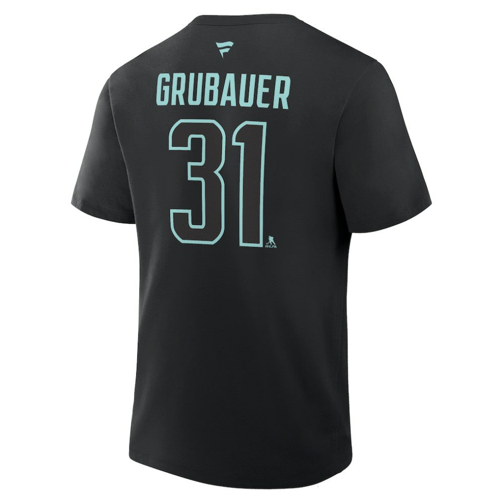Philipp Grubauer Seattle Kraken Fanatics Authentic Stack Name & Number T-Shirt - Black | Fanatics near me
