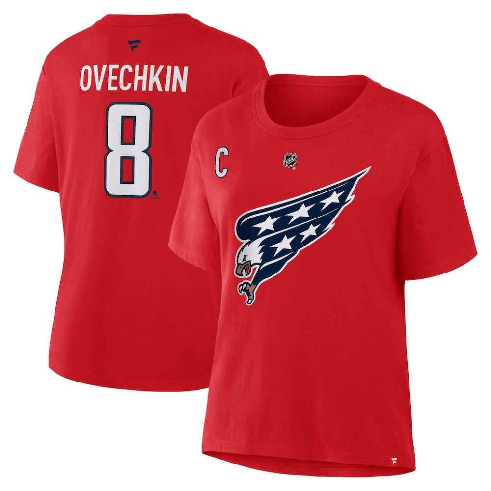Alexander Ovechkin Washington Capitals Fanatics Women's Authentic Stack Name & Number T-Shirt - Red | Fanatics Lifestyle