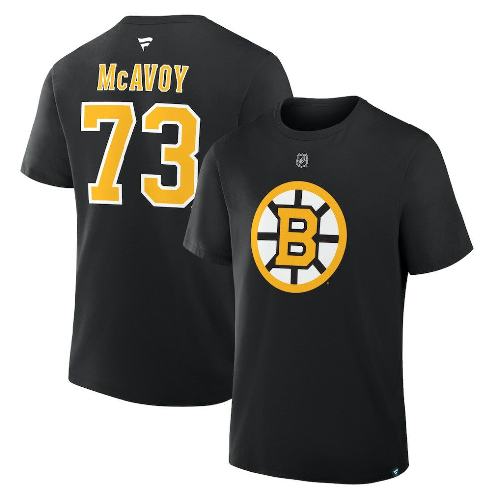 Charlie McAvoy Boston Bruins Fanatics Authentic Stack Name & Number T-Shirt - Black | Fanatics sale