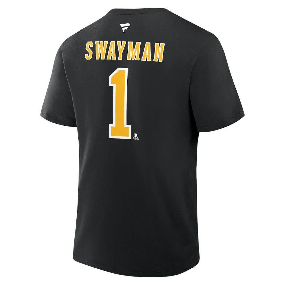 Jeremy Swayman Boston Bruins Fanatics Authentic Stack Name & Number T-Shirt - Black | Fanatics Lifestyle