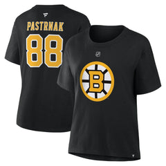 David Pastrnak Boston Bruins Fanatics Women's Authentic Stack Name & Number T-Shirt - Black | Fanatics online