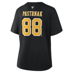 David Pastrnak Boston Bruins Fanatics Women's Authentic Stack Name & Number T-Shirt - Black | Fanatics online