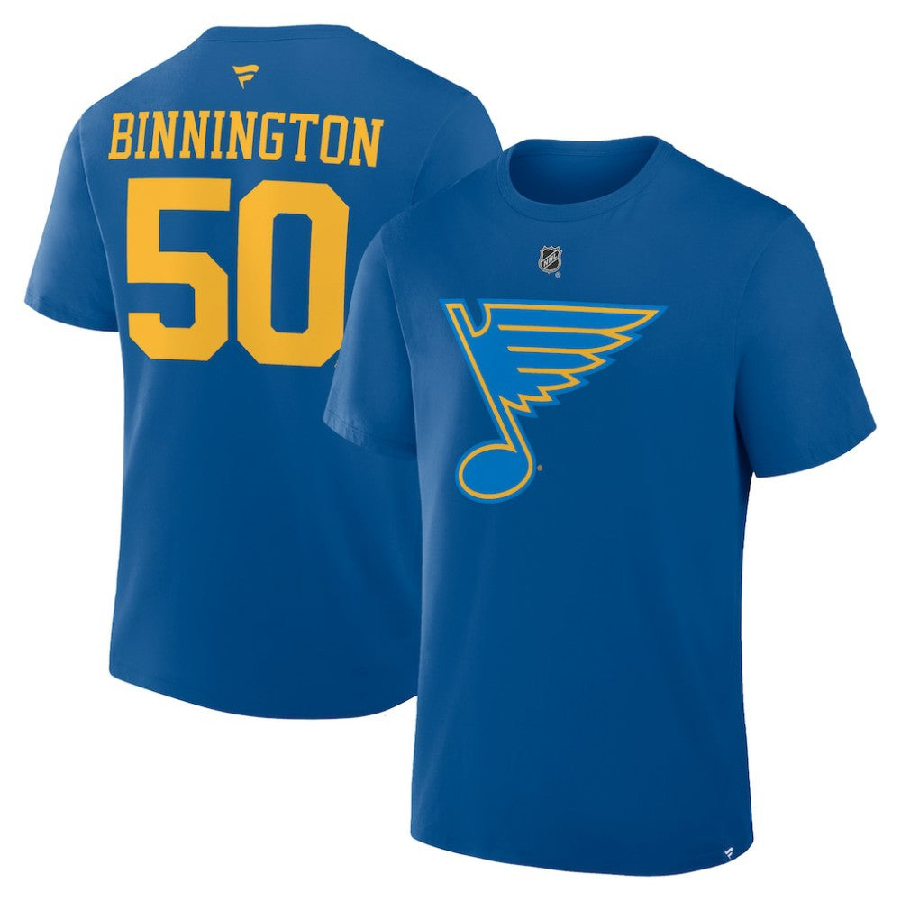 Jordan Binnington St. Louis Blues Fanatics Authentic Stack Name & Number T-Shirt - Blue | Fanatics sale