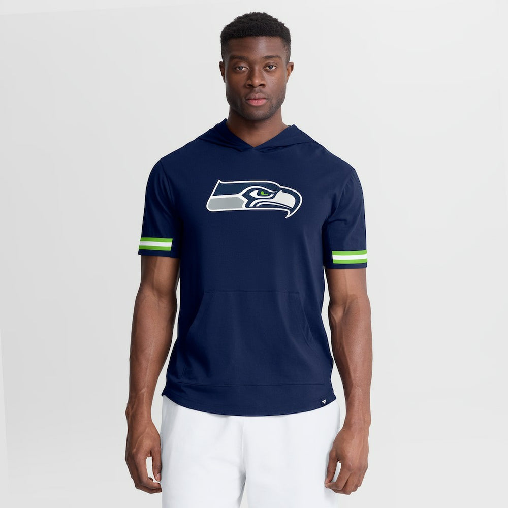 Seattle Seahawks Optimal Play Short Sleeve Hooded T-Shirt - College Navy - Fanatics