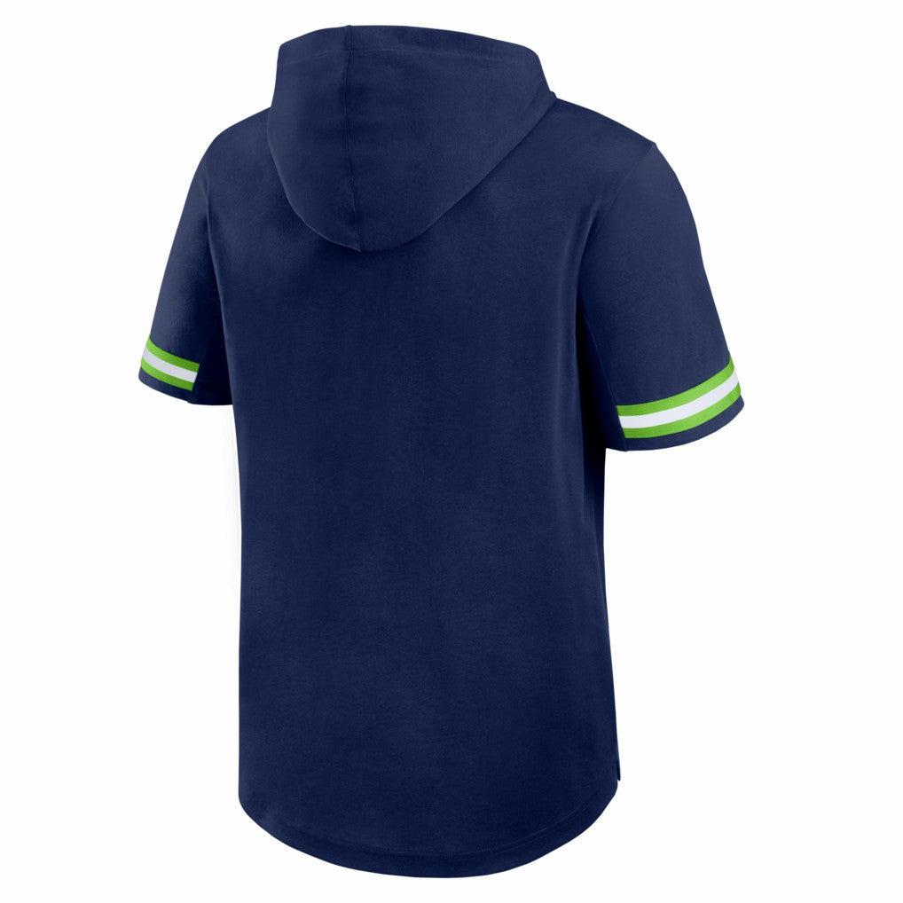 Seattle Seahawks Optimal Play Short Sleeve Hooded T-Shirt - College Navy - Fanatics