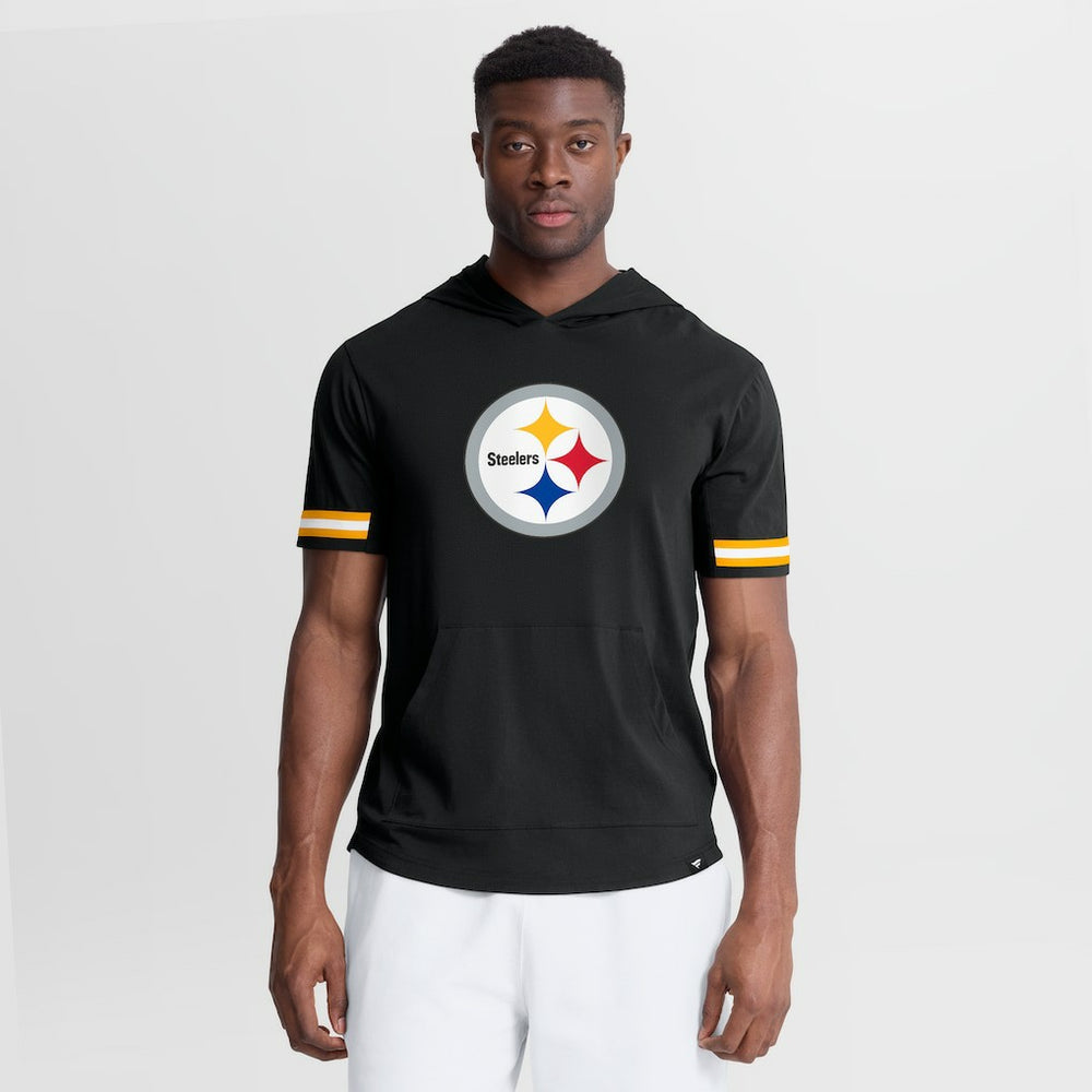 Pittsburgh Steelers Optimal Play Short Sleeve Hooded T-Shirt - Black - Fanatics