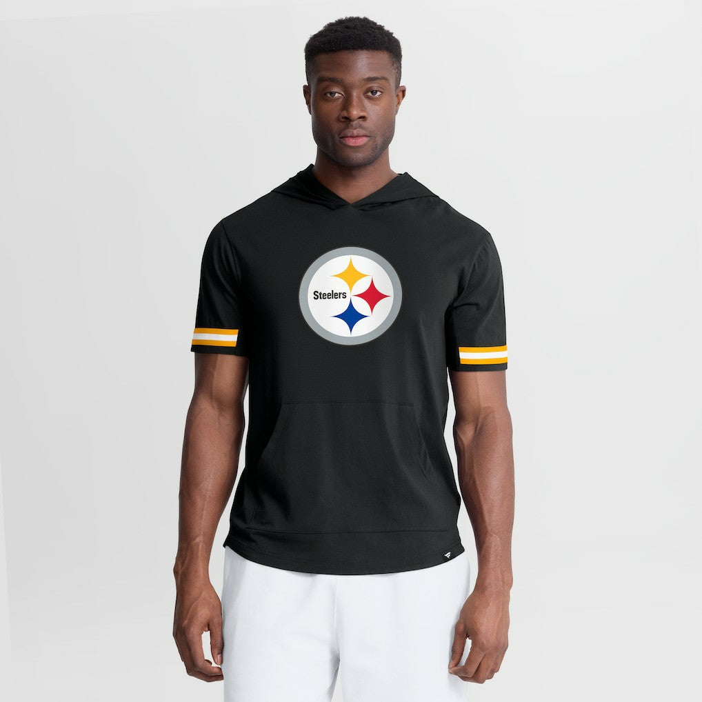 Pittsburgh Steelers Optimal Play Short Sleeve Hooded T-Shirt - Black - Fanatics