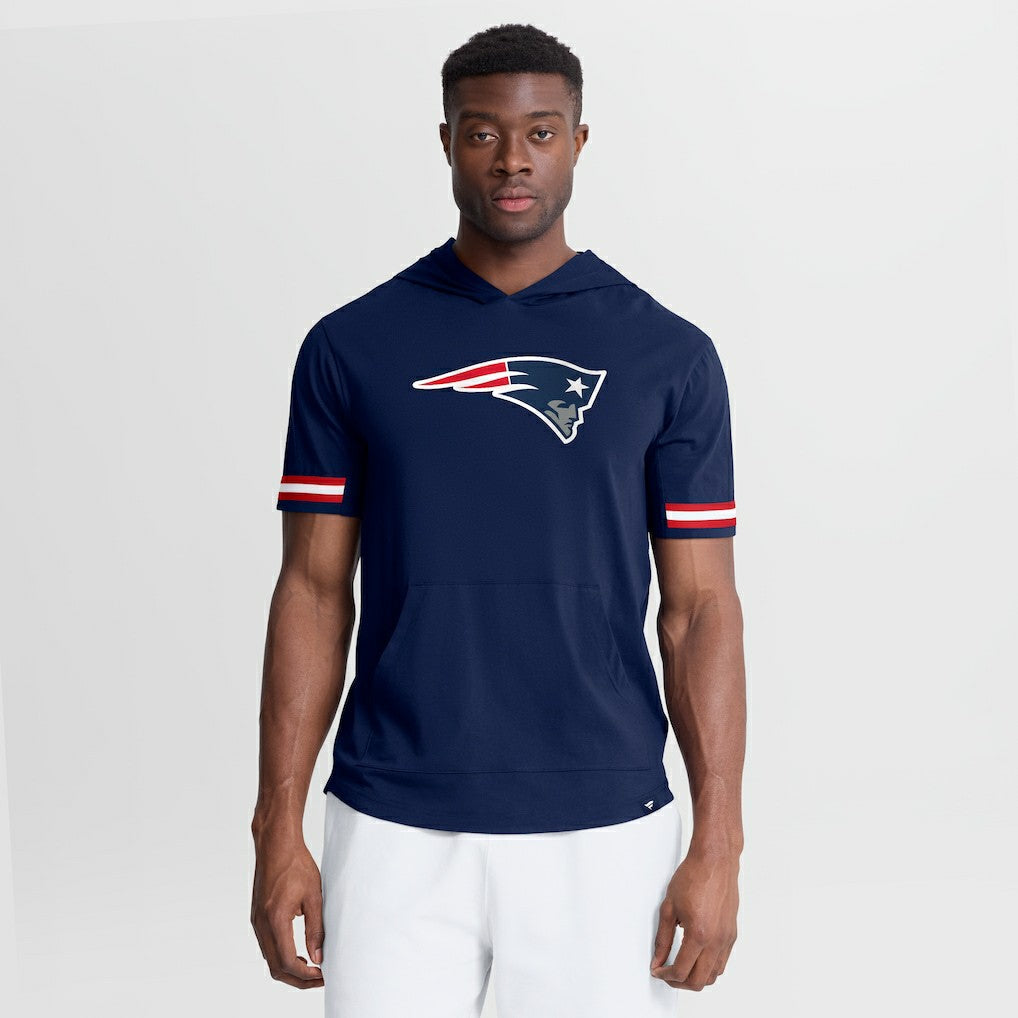 New England Patriots Optimal Play Short Sleeve Hooded T-Shirt - Navy - Fanatics