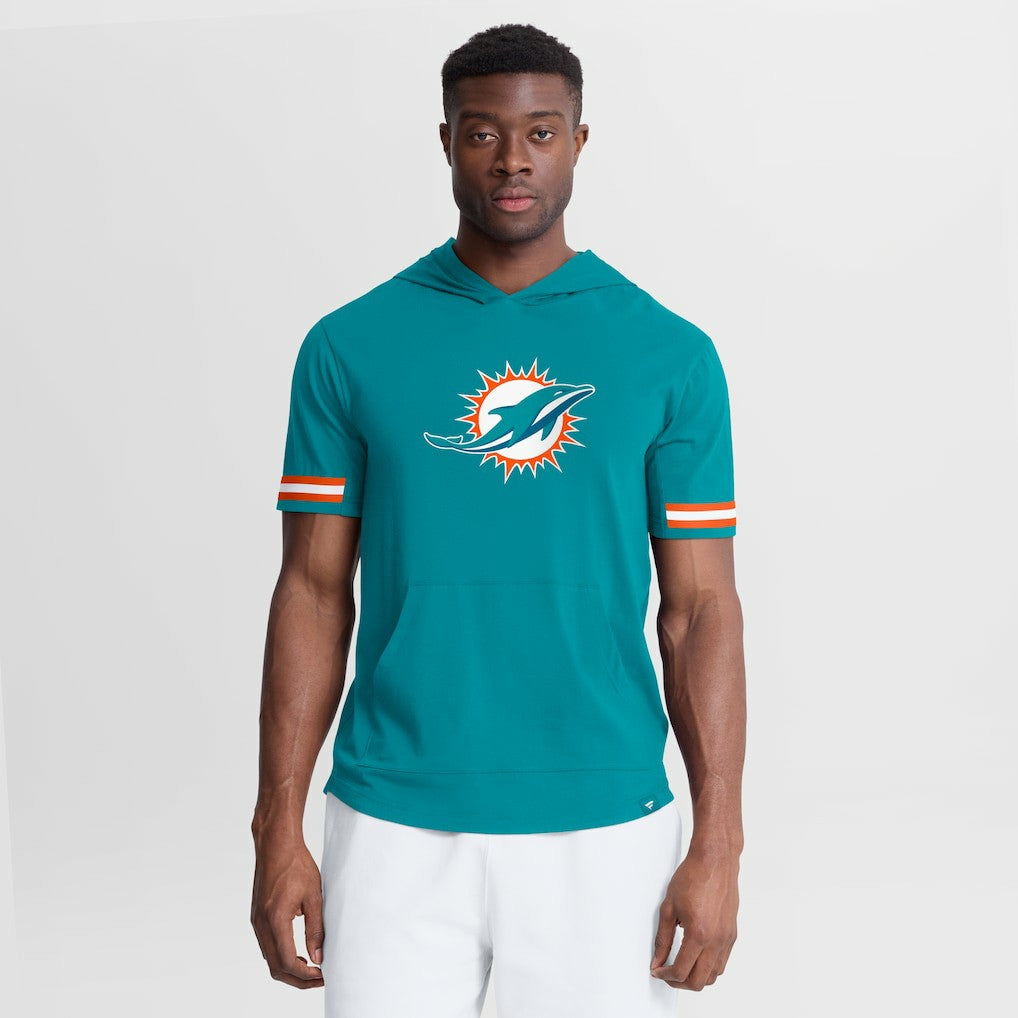 Miami Dolphins Optimal Play Short Sleeve Hooded T-Shirt - Aqua - Fanatics