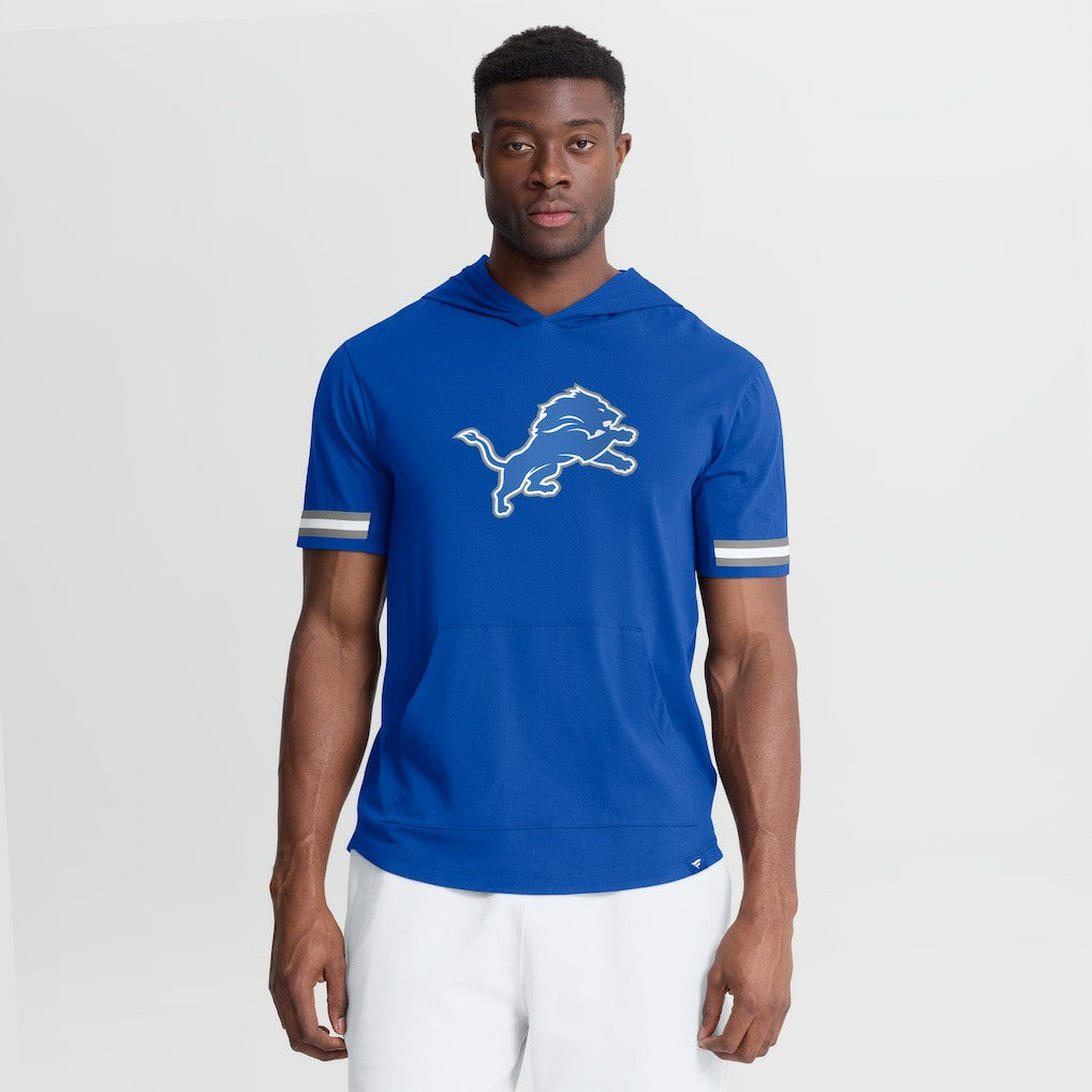 Detroit Lions Optimal Play Short Sleeve Hooded T-Shirt - Blue - Fanatics
