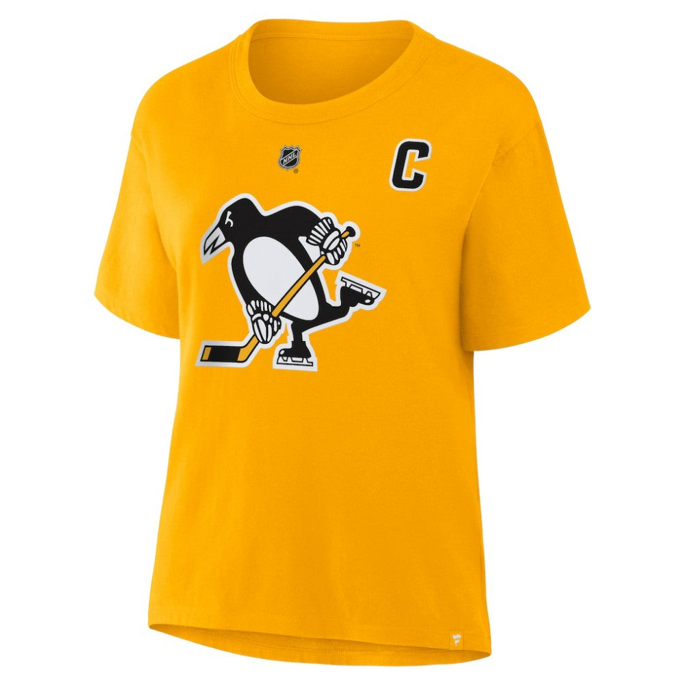 Sidney Crosby Pittsburgh Penguins Fanatics Women's Authentic Stack Name & Number T-Shirt - Gold | Fanatics on sale