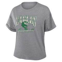 Philadelphia Eagles Women's Overplayed Tribute Tri-Blend Boxy T-Shirt - Heather Gray - Fanatics