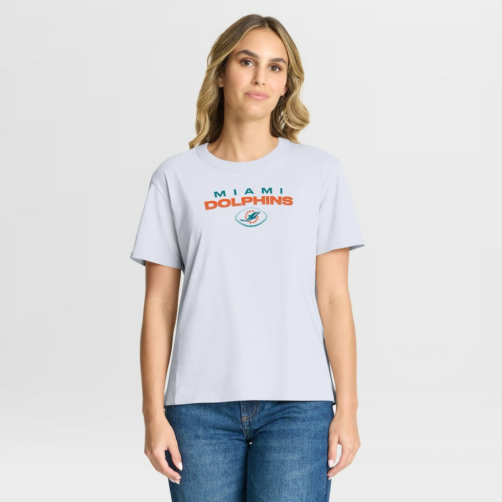Miami Dolphins Women's Fade Legacy T-Shirt - White - Fanatics