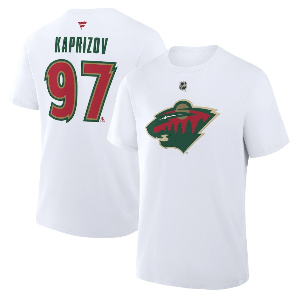 Kirill Kaprizov Minnesota Wild Fanatics Authentic Stack Name & Number T-Shirt - White | Fanatics online