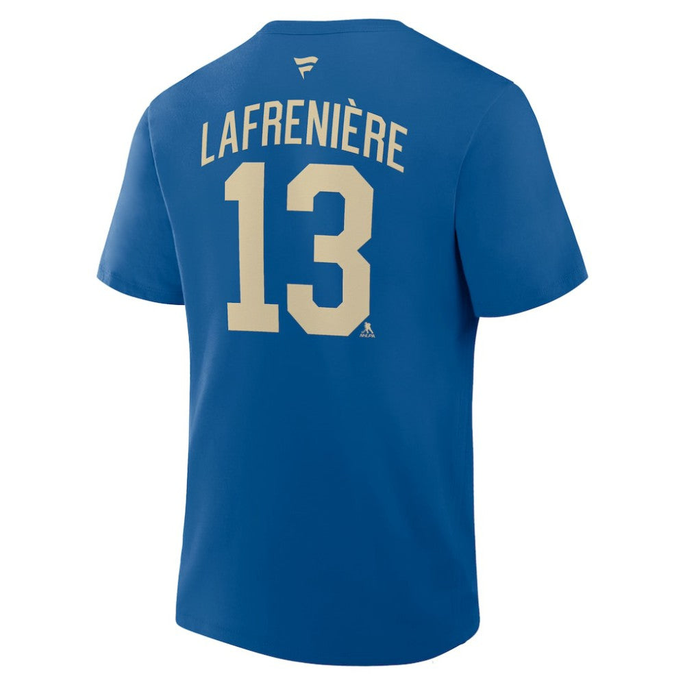 Alexis Lafreniere New York Rangers Fanatics Authentic Stack Name & Number T-Shirt - Blue | Fanatics Lifestyle