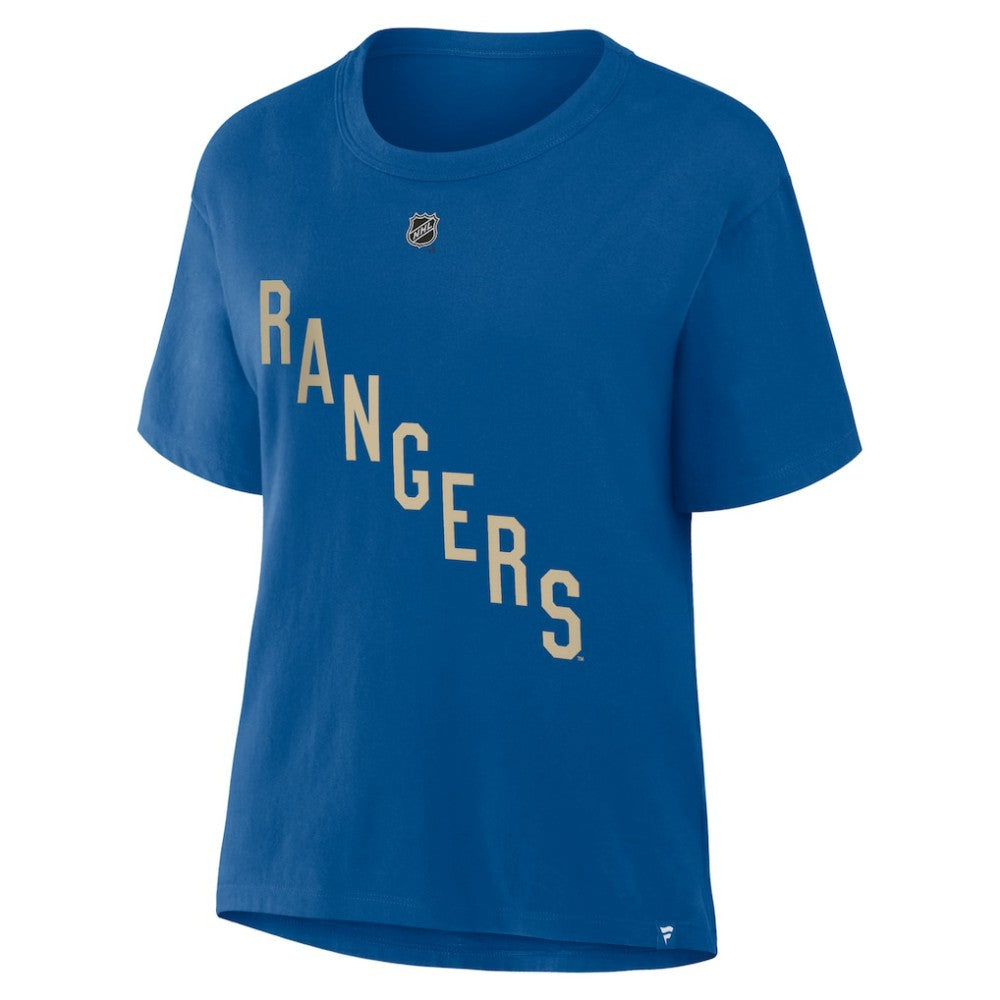 Mika Zibanejad New York Rangers Fanatics Women's Authentic Stack Name & Number T-Shirt - Blue | Fanatics on sale