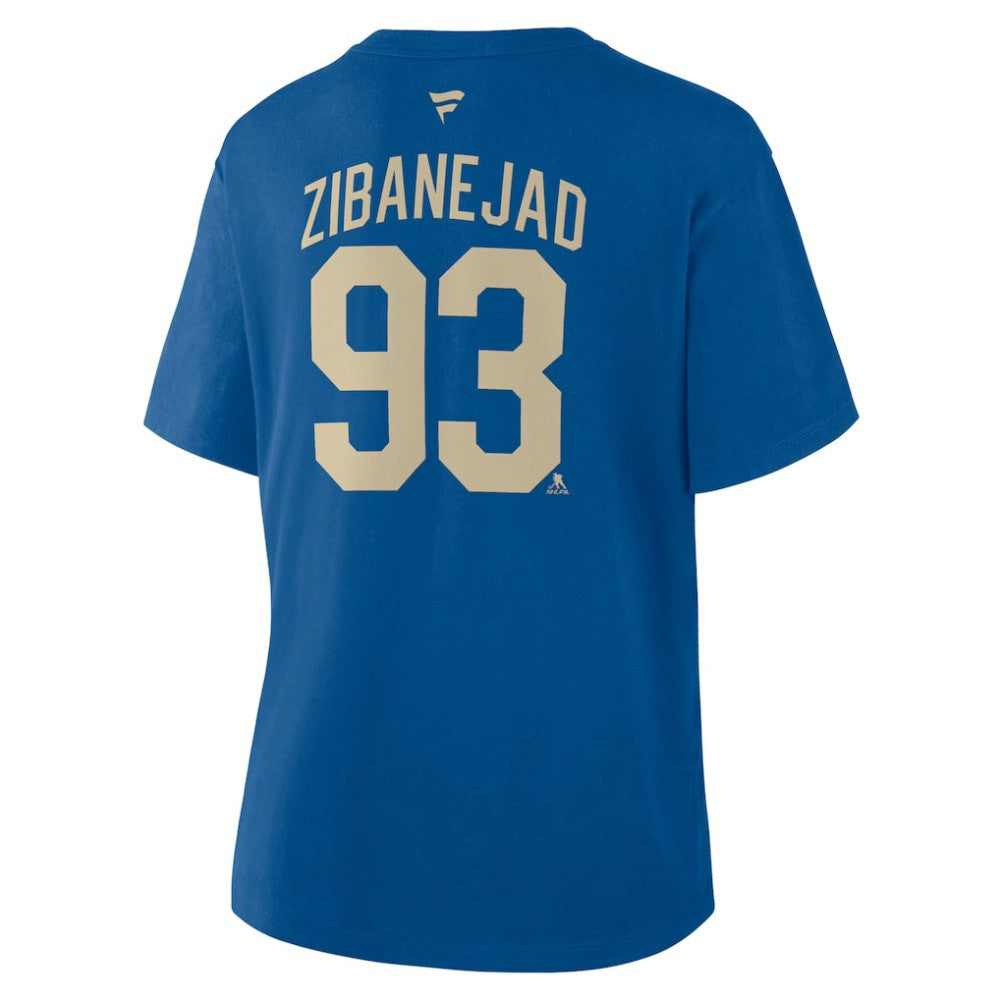 Mika Zibanejad New York Rangers Fanatics Women's Authentic Stack Name & Number T-Shirt - Blue | Fanatics on sale