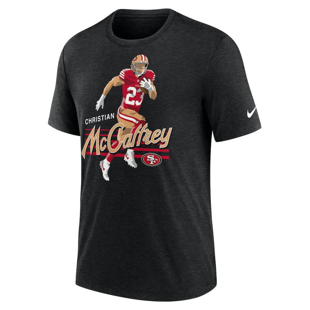 Christian McCaffrey San Francisco 49ers Player Graphic T-Shirt - Heather Black - Nike