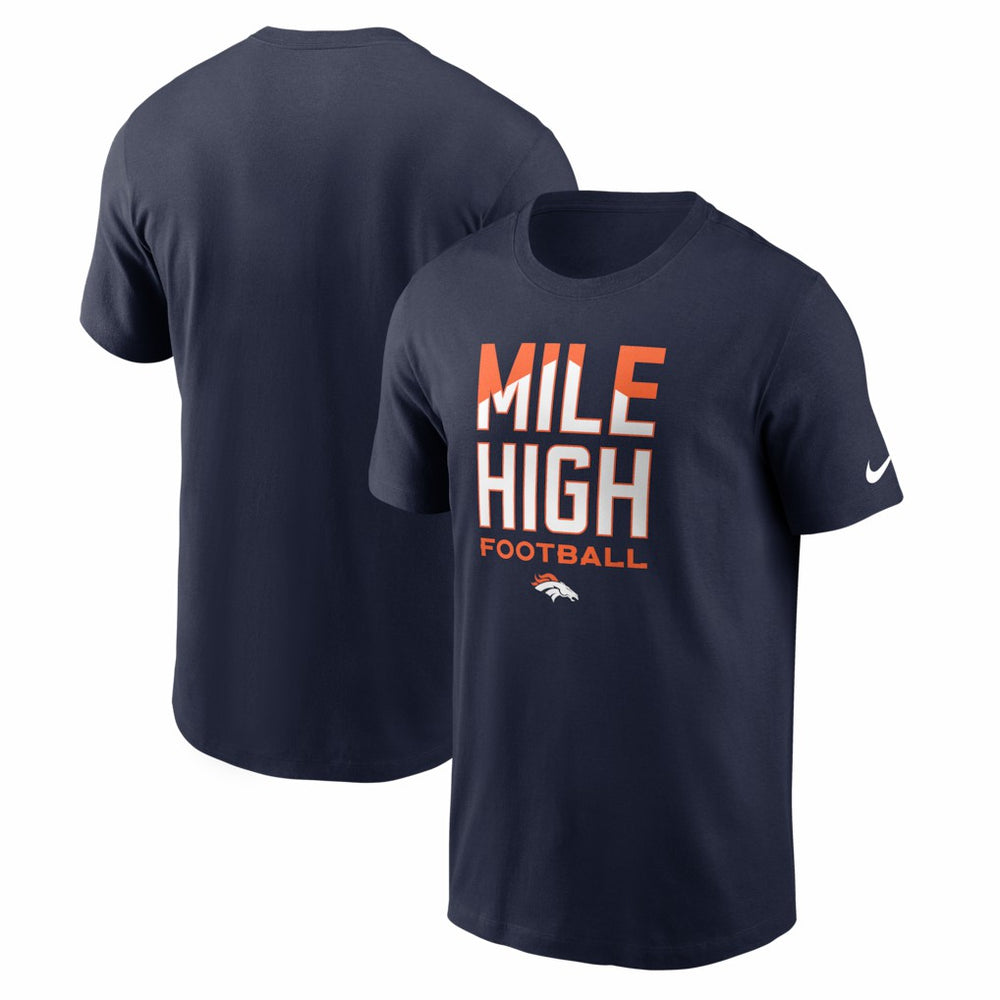 Denver Broncos Mile High Football T-Shirt - Navy - Nike