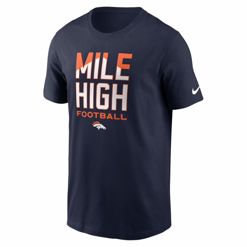 Denver Broncos Mile High Football T-Shirt - Navy - Nike