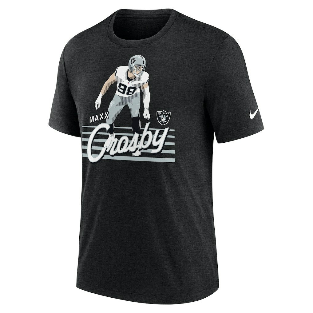 Maxx Crosby Las Vegas Raiders Player Graphic T-Shirt - Heather Black - Nike