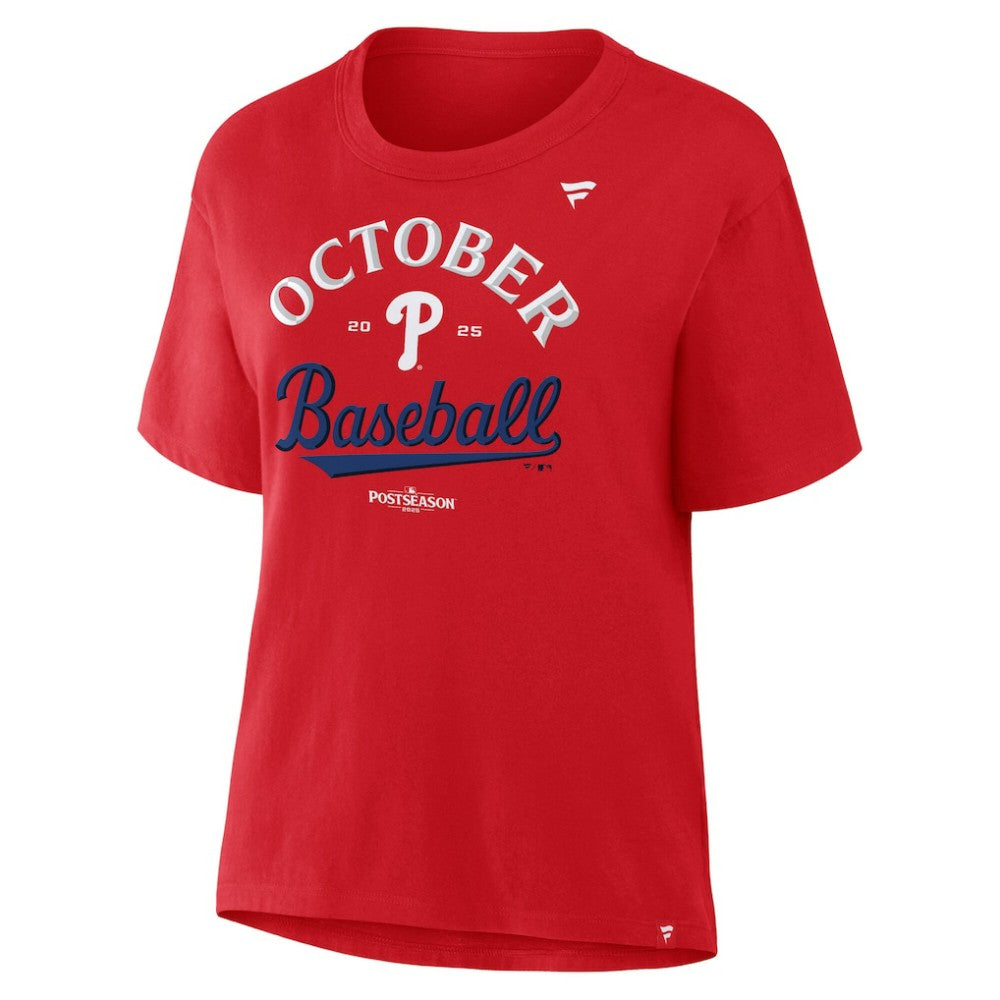 Philadelphia Phillies  Women's Fanatics 2025 MLB Postseason Locker Room T-Shirt Outlet