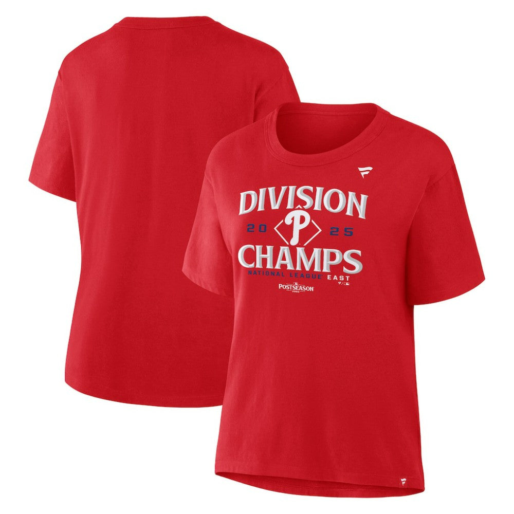 Philadelphia Phillies Fanatics Women's 2025 NL East Division Champions Locker Room T-Shirt for sale