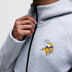 Minnesota Vikings Tech Fleece Raglan Full-Zip Windrunner Hoodie - Heather Gray - Nike