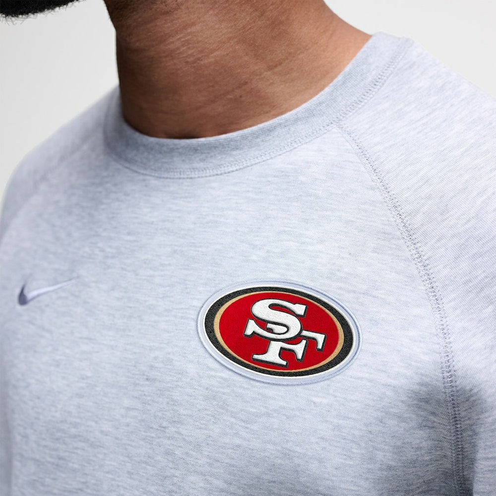 San Francisco 49ers Tech Fleece Raglan Sweatshirt - Heather Gray - Nike