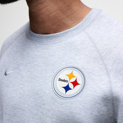 Pittsburgh Steelers Tech Fleece Raglan Sweatshirt - Heather Gray - Nike