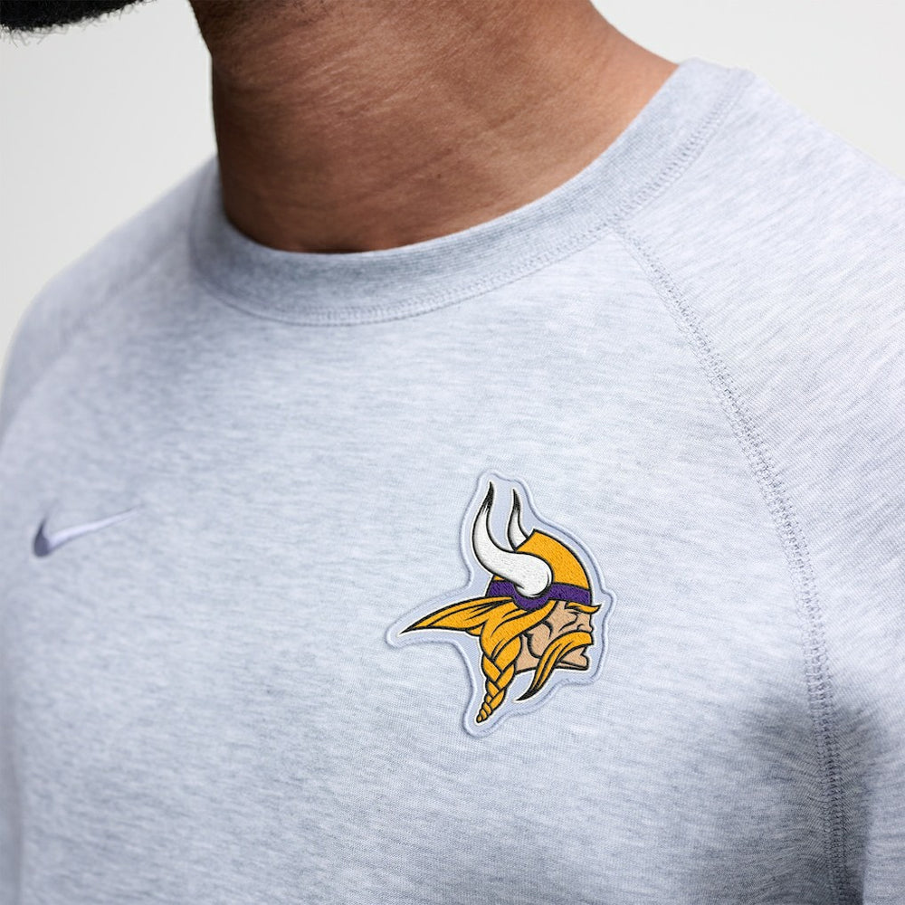 Minnesota Vikings Tech Fleece Raglan Sweatshirt - Heather Gray - Nike