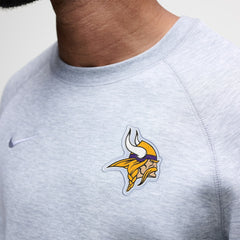 Minnesota Vikings Tech Fleece Raglan Sweatshirt - Heather Gray - Nike