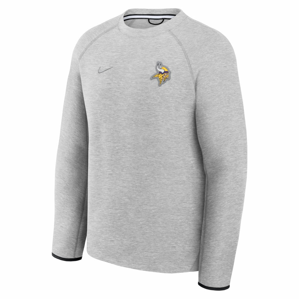 Minnesota Vikings Tech Fleece Raglan Sweatshirt - Heather Gray - Nike