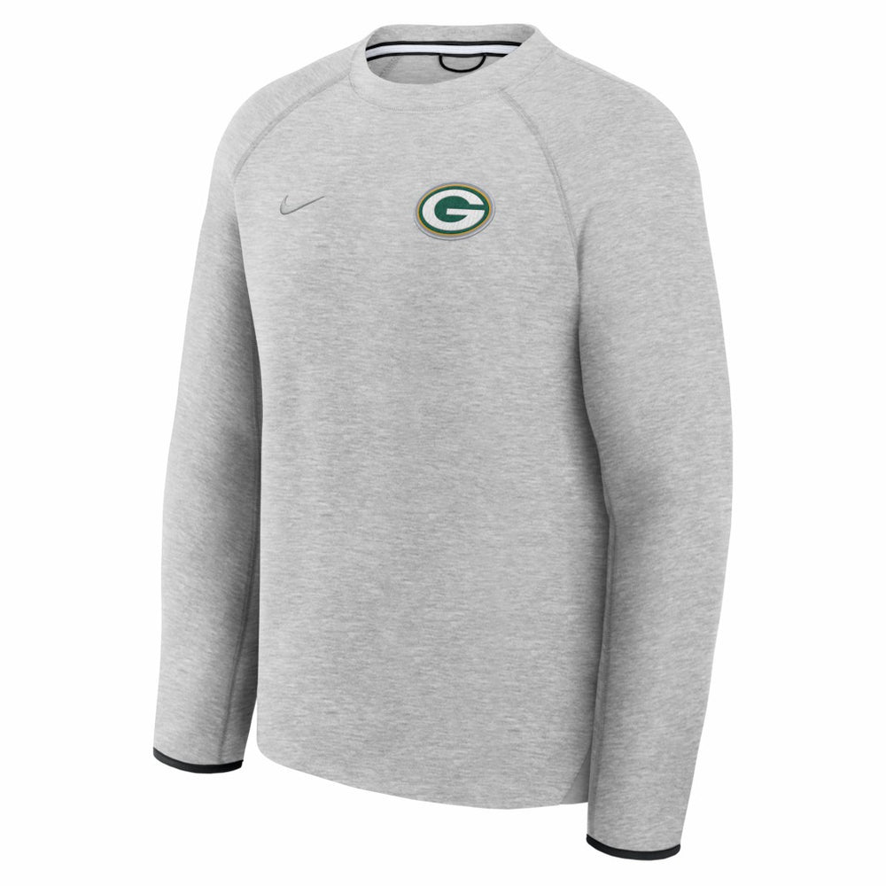 Green Bay Packers Tech Fleece Raglan Sweatshirt - Heather Gray - Nike