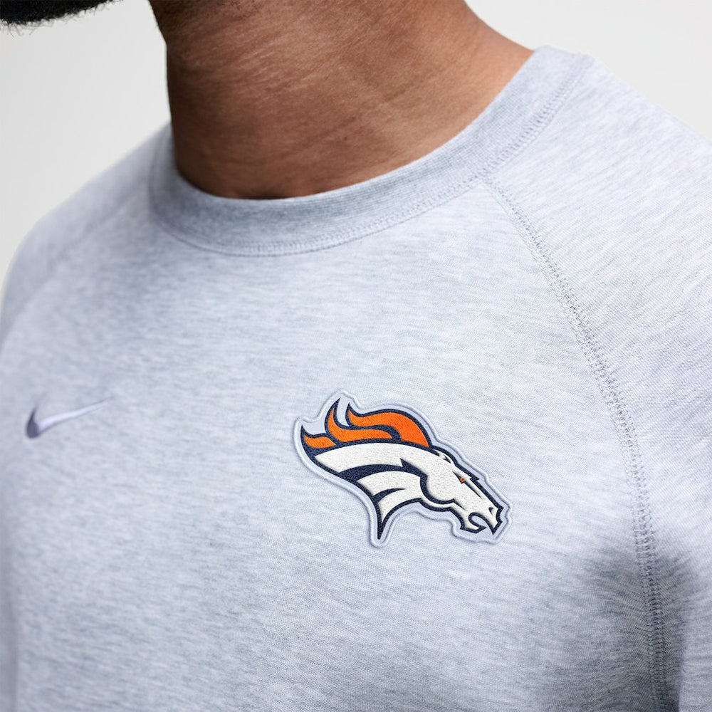 Denver Broncos Tech Fleece Raglan Sweatshirt - Heather Gray - Nike