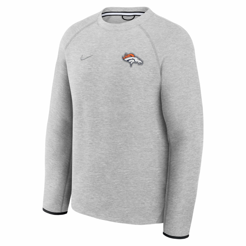 Denver Broncos Tech Fleece Raglan Sweatshirt - Heather Gray - Nike
