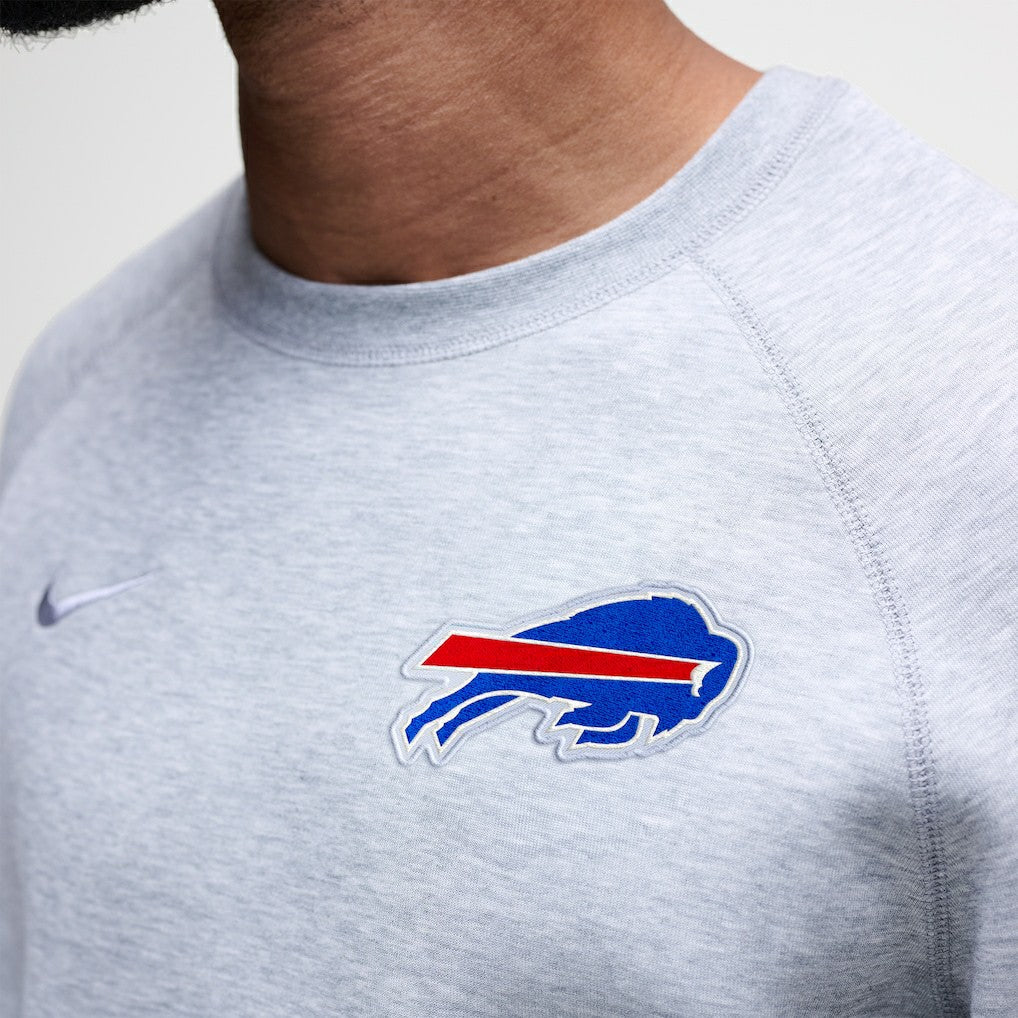Buffalo Bills Tech Fleece Raglan Sweatshirt - Heather Gray - Nike