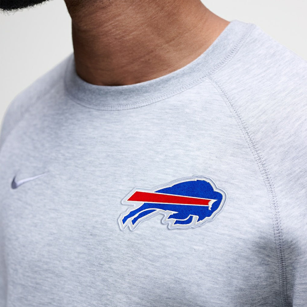 Buffalo Bills Tech Fleece Raglan Sweatshirt - Heather Gray - Nike