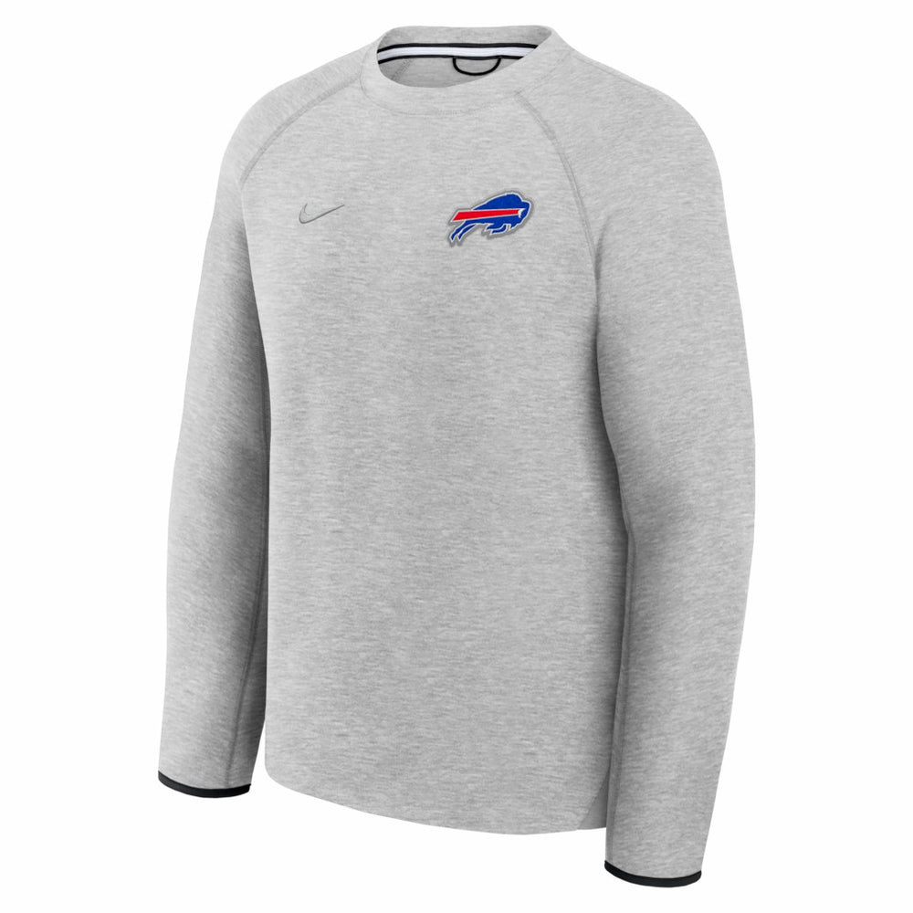 Buffalo Bills Tech Fleece Raglan Sweatshirt - Heather Gray - Nike