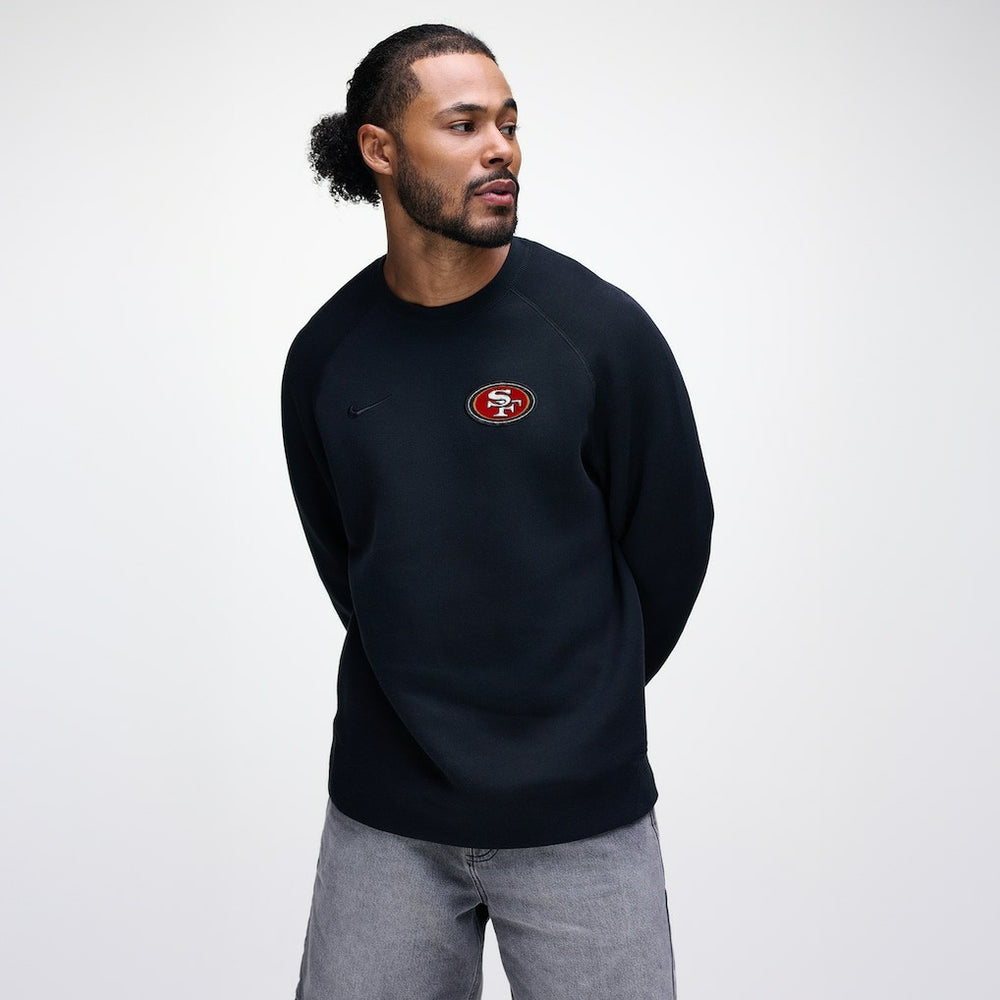 San Francisco 49ers Tech Fleece Raglan Sweatshirt - Black - Nike