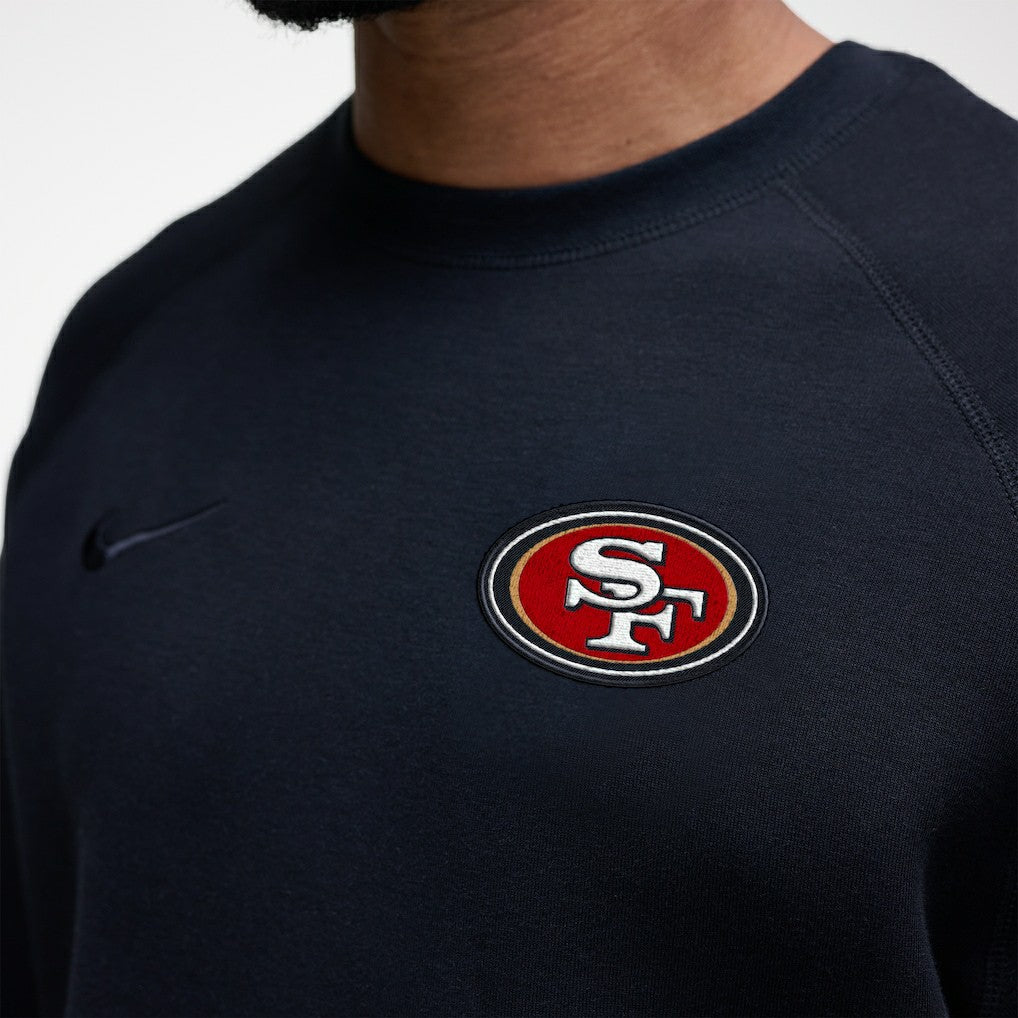 San Francisco 49ers Tech Fleece Raglan Sweatshirt - Black - Nike