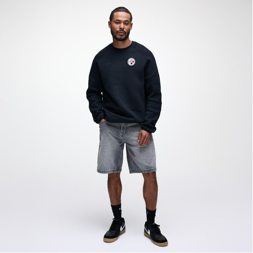 Pittsburgh Steelers Tech Fleece Raglan Sweatshirt - Black - Nike
