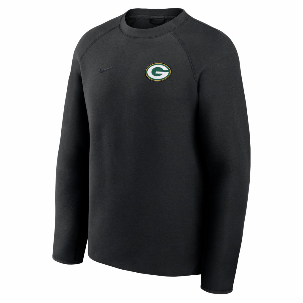 Green Bay Packers Tech Fleece Raglan Sweatshirt - Black - Nike