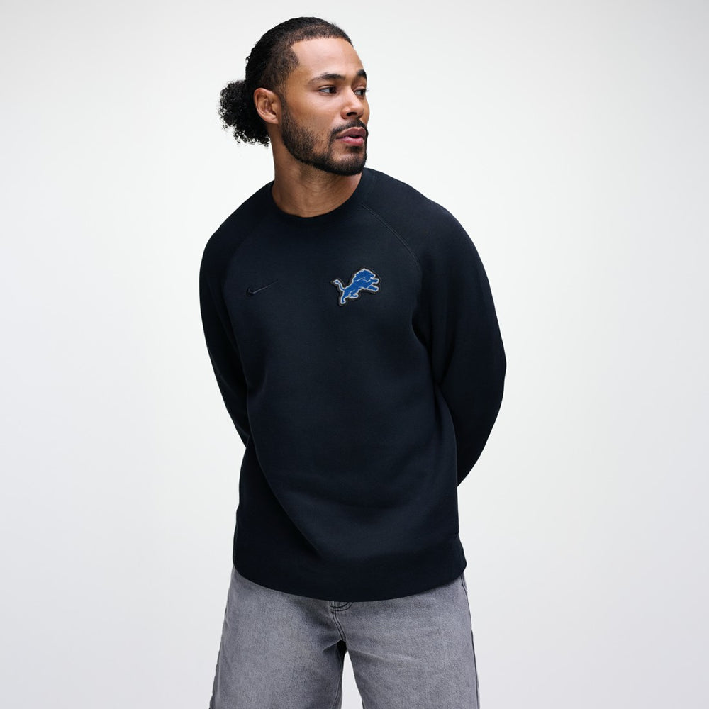 Detroit Lions Tech Fleece Raglan Sweatshirt - Black - Nike