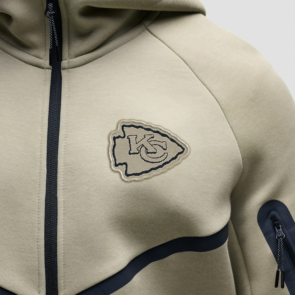Kansas City Chiefs Tech Fleece Raglan Full-Zip Windrunner Hoodie - Olive - Nike